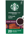 Starbucks VIA Instant Coffee, Dark Roast Coffee, Italian Roast, 100% Arabica, Single-Serve, 1 Box (50 Packets) | 100% Arabica instant coffee packets; Italian Roast dark roast; 1 box, 50 packets