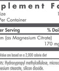NutriCology Magnesium Citrate WellAbsorbed Bone and Stress Support 180 Vegetarian Capsules