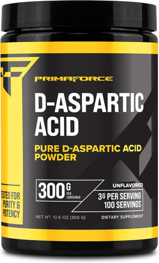 Primaforce D-Aspartic Acid 300 Grams (100 Servings) Unflavored Vegetarian Non-GMO