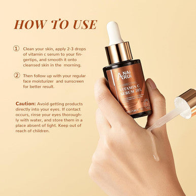 Anairui Vitamin C Serum 20%, With Hyaluronic Acid, Vitamin E, Increase Firmness, Reduce Fine Lines, Wrinkles,Dark Spots, Uneven Skin Tone 1Fl. Oz