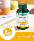 Nature's Bounty Complete B Vitamin Complex Caplets - Pack Of 100 Coated Capsules Two-A-Day - Vitamin B5 B6 And B12 - Supports Energy Levels Mental Focus And Stamina - Vegan