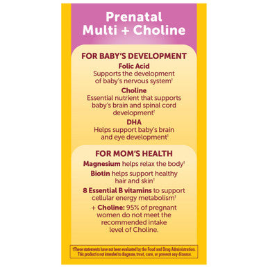 Nature Made Prenatal Vitamin Softgels + Choline Capsules Folic Acid + Dha + Choline 60 Prenatal Vitamins For Women 60 Choline Supplements Capsules 60 Day Supply