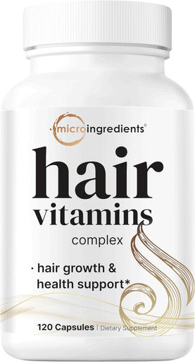 Micro Ingredients Multi Collagen Protein Powder 16oz & Hair Vitamins Complex Capsules Bundle 2 Pack | Grass-Fed Collagen Peptides | 14-in-1 Advanced Hair Growth Support