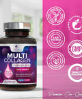 Nature'S Nutrition Collagen Peptides for Women & Men Type I II III V X Hydrolyzed Collagen Pills Grass Fed Non-GMO Multi Collagen Peptides Supplements Hair Skin Nail Bones Joint Health Support - 180 Capsules