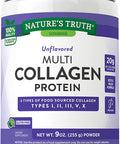 Nature's Truth Multi Collagen Powder | 9 oz | Type I, II, III, V, X | Hydrolyzed Collagen Peptide Protein Powder | Keto and Paleo Friendly | Unflavored | Gluten