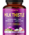 Aumeto Ultra Milk Thistle 9 in 1 Formula - 17372mg with Dandelion NAC Berberine Artichoke (150 Count (Pack of 1))
