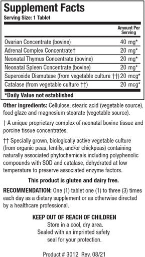 Biotics Research Cytozyme F Female Support Formula Supports Endocrine Function Glandular Health Women s Health Potent Antioxidant Activity SOD Catalase. 60 Tablets