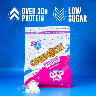 Grenade Whey Blend High Protein Powder Low Sugar with 30g Protein per Serving 50 Servings Birthday Cake 2 kg