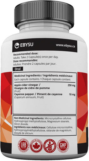 EBYSU Apple Cider Vinegar Capsules - 180 Count - Digestion Support Supplement for Men and Women - ACV