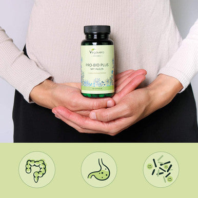 Probiotics & Prebiotics VegaveroÃƒâ€šÃ‚Â® | 100% Organic | 10 Strains (Lactobacillus + Bifidobacterium) | 4 Billion Active Bacteria & Inulin from Agave | 90 Vegan Capsules | No Additives