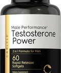 Carlyle Testosterone Power for Men | 60 Rapid Release Softgels | Non-GMO Gluten Supplement
