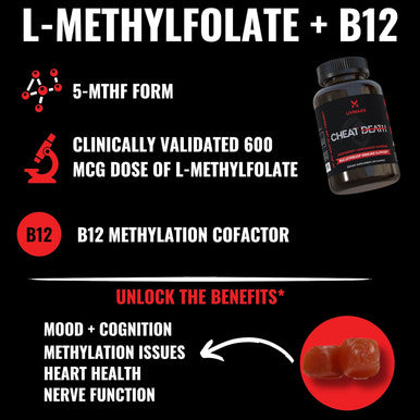 Cheat Death, 20-In-1 Multivitamin For Men & Women L-Methylfolate + B12 Pre + Probiotics 7 Herb + Fruit Extracts Full Spectrum Longevity Support 60 Gummies.
