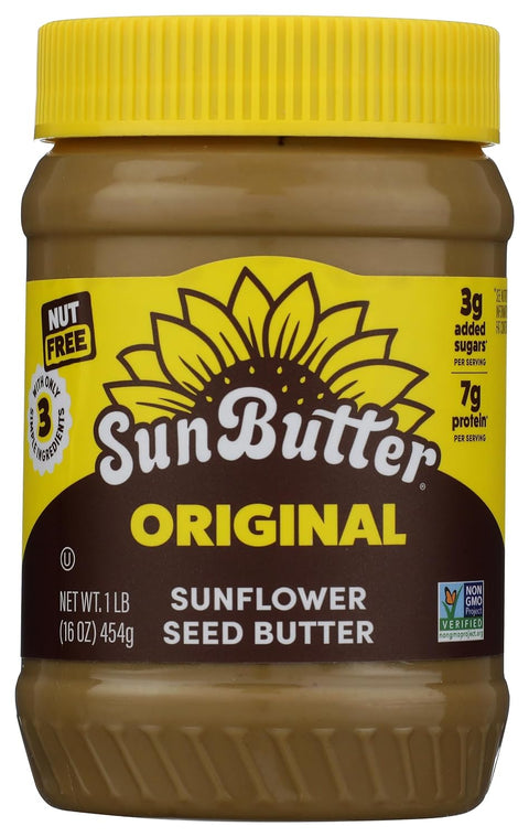 SunButter Original Sunflower Seed Butter 16 oz NutFree Spread with 7g PlantBased Protein Roasted Rich & Savory Flavor Smooth Texture Vegan Kosher & NonGMO