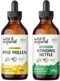 Wild & Organic Pine Pollen Tincture 4 Fl Oz & Stinging Nettle Root Tincture 4 Fl Oz
