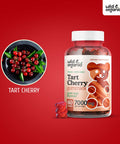 Wild & Organic Tart Cherry Gummies - Uric Support and Joint Support Supplement with Vitamin C | Substitute to Tart Cherry Extract Capsules, Pills, Juice or Powder | Vegan, | 60 Chews