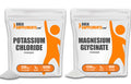 Bulk Supplements Potassium Chloride Powder 1KG & Magnesium Glycinate Powder 1KG Bundle