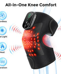 Democe Cordless Red Light Therapy For Knee Knee Massager With Heat Heated Knee Brace Knee Massger For Pain Relief Upgrade 4 Massage Area Knee Brace 660Nm & 850Nm Red Light For Knee Elbow Shoulder