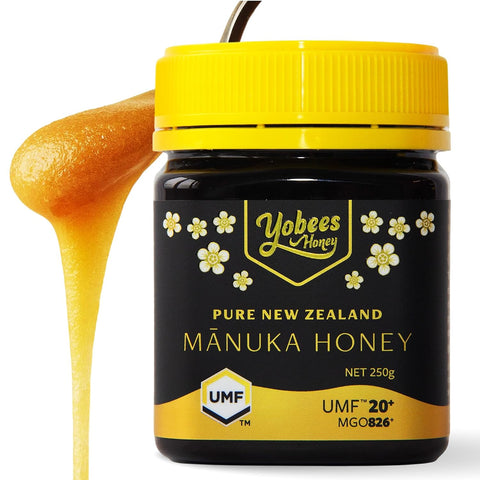Yobees Honey Raw and unpasteurized New Zealand Manuka Honey Organic | MGO 261+ / Certified UMF 10+ | 17.6oz