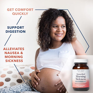 Best Nest Wellness Mama Bird Morning Sickness Relief Supplement Nausea Relief for Pregnant Women with Full Spectrum Ginger for Dizziness + Motion Sickness Pregnancy Morning Sickness Relief 60 Ct