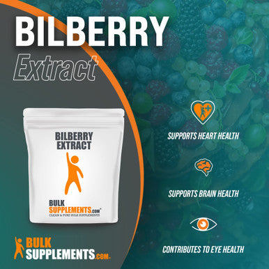 BulkSupplements Bilberry Extract Powder - Antioxidant Powder - Eye Supplements - Vision Supplements - Anthocyanin Supplement - Bilberry Extract 1000mg Supplement (100 Grams - 3.5 oz)