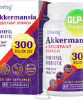 Glp-1 Supplement - 300 Billion Afu Akkermansia Muciniphila, Akkermansia Probiotic For Women & Men, For Boost Glp-1, Digestive, Gut, Immunity, Enhances Gut Lining Function & Intestinal Walls, 60 Count