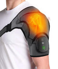 Heated Shoulder Wrap With Massage, Portable Heated Shoulder Brace For Women Men, Cordless Vibration Shoulder Heating Pad For Neck And Shoulder, 3 Heating Setting Shoulder Massager Wrap Braces
