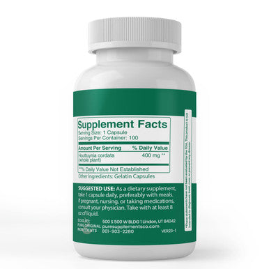PURE ORIGINAL INGREDIENTS Houttuynia Cordata, (100 Capsules) Always Pure, No Additives Or Fillers, Lab Verified