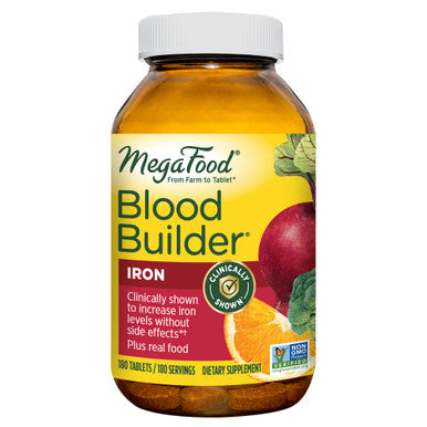 MegaFood Blood Builder - Iron Supplement Clinically Shown To Increase Iron Levels Without - Iron Supplement For Women With Vitamin C Vitamin B12 And Folic Acid - Vegan - 180 Tabs