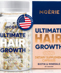 Moerie Ultimate Hair Boost Supplement For Women & Men - Hair, Skin, Nails Vitamins With Biotin & Minerals For Hair Health - Thicker Hair - 60 Capsules