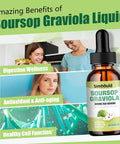 1 Packs 3000Mg Soursop Graviola Liquid Drops For Cell Support & Regeneration, Immune, Gut, Antioxidant, Mood, Relax, Liver And Sleep Zzz - Sea Moss, Turmeric, Vitamin B6, C & Zinc - 2 Fl Oz