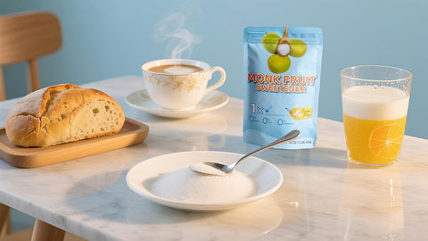Monk Fruit Sweetener With Erythritol,White Sugar Substitute From Monk Fruit Extract,White Sugar Replacement for Baking,Coffee & Tea,Low Carb,Non GMO,Keto,1 LB Bag (16 Ounce (Pack of 1))