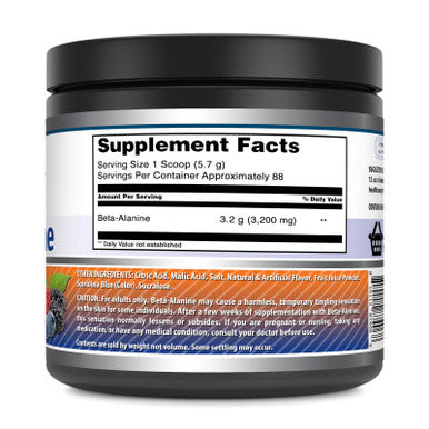 Amazing Formulas Beta Alanine 500 Grams (1.1 Lb) Powder Supplement | Wild Berry Flavor | 88 Servings | Non-Gmo | Gluten Free | Made In Usa