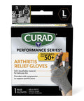 Curad Performance Series 50+ Arthritis Reilef Glove Aids in Arthritis Carpal Tunnel & Tendonitis Breathable Soft Mild Compression 1 Pair Large