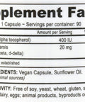 Deva Vegan Vitamin E with Mixed Tocopherols - 400 IU - Non GMO - 90 Vegan Capsules (Pack of 2)
