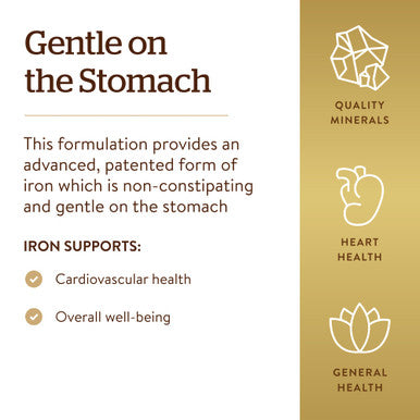 Solgar Gentle Iron Ideal For Sensitive Stomachsred Blood Cell Supplement Non Constipating and Gmo Vegan Gluten and Dairy Free Kosher 180 Servings Unflavored 180 Count