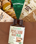Psyllium Husk with Ginger, Chlorella & Acai Berry Extract and More - Daily Fiber Supplement for Gut Health, Digestive and Regularity Support. Promotes Cardiovascular Health & Energy. For Men and Women