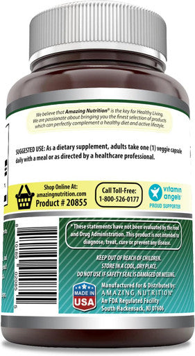 Amazing Nutrition Formulas Biotin 10000mcg 200 Veggie Capsules Supplement | Non GMO | Gluten | Made in USA | Suitable for Vegetarians