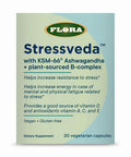 Flora Stressveda with KSM66 Ashwagandha Plantsourced BComplex Can Help with Low Energy and Mental Fatigue Vitamin D and Antioxidants A C E Vegan and GlutenFree 30 Vegetarian Capsules