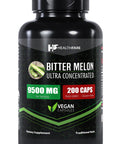 Healthfare Organic Bitter Melon Extract 9500Mg | 200 Capsules | Ultra Concentrated | Digestive Health Support | Extra Strength