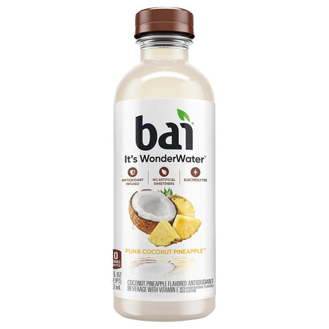 Bai Antioxidant Infused Water Beverage, Molokai Coconut, with Vitamin C and No Artificial Sweeteners, 18 Fluid Ounce Bottle, 12 Pack