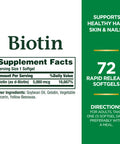 Nature's Bounty Biotin 5000 mcg, 72 Softgels