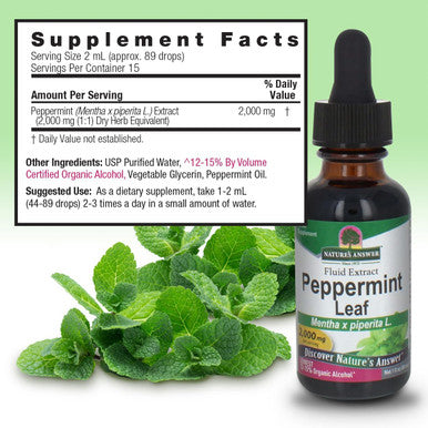 Nature'S Answer Peppermint Leaf with Organic Alcohol 1-Fluid Ounce | Digestive Support | Minimize Stomach Discomfort | Dietary Bowel Support