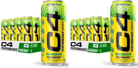 C4 Performance Energy Drink Cosmic Rainbow, Zero Sugar Carbonated Preworkout Energy, 200mg Caffeine with Beta Alanine, 16 Fl Oz (12 Pack), Packaging May Vary