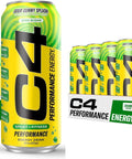 Cellucor C4 Performance Energy Drink | Strawberry Blast | Zero Sugar Carbonated Preworkout Energy | 200mg Caffeine with Beta Alanine | 16 Fl Oz (12 Pack)
