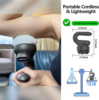 Hyako Handheld Professional Mini Orbital Buffer Relief Massager Adjustable Multi Speed Vibration Deep Tissue Body Chiropractic Massager For Neck Shoulder Leg Back Muscle Pain Relief Massage Therapy