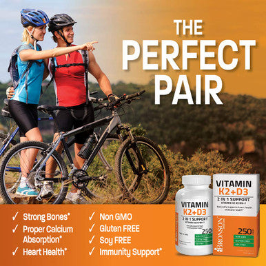 Bronson Vitamin K2 (Mk7) With D3 Supplement Non-Gmo Formula 5000 Iu Vitamin D3 & 90 Mcg Vitamin K2 Mk-7 Easy To Swallow Vitamin D & K Complex, 120 Capsules