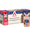 Atkins Milk Chocolate Delight High Protein Shake, 15g Protein, 12 Count | 15g Protein, 3g Fiber, 2g Net Carb, 1g Sugar, Chocolate Flavored, Keto Friendly, Ready to Drink, 12 Count