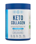 Applied Nutrition Keto Collagen Protein Powder Hydrolysed Collagen Peptides + MCT Healthy Fats Ketogenic and Paleo Diet Zero Sugar and Carbs Healthy Skin Nails Hair Bones Unflavoured 325g
