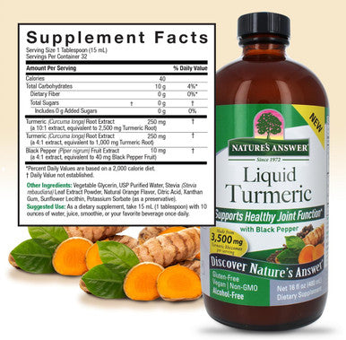 Nature'S Answer Turmeric Liquid 16 Ounce | 3500 mg | Supports Inflammatory Response | Joint Support Relief | Gluten | Non GMO