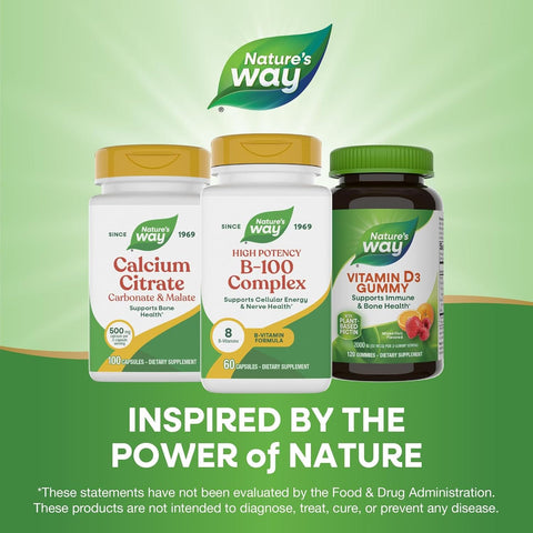 NatureS Way B100 Complex Supports Cellular Energy And Nerve Health 8 BVitamins 60 Capsules (Packaging May Vary)